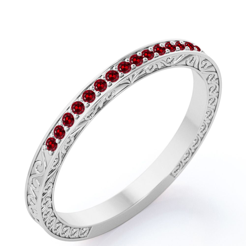 Victorian 0.25 Carat January Birthstone Wedding Band