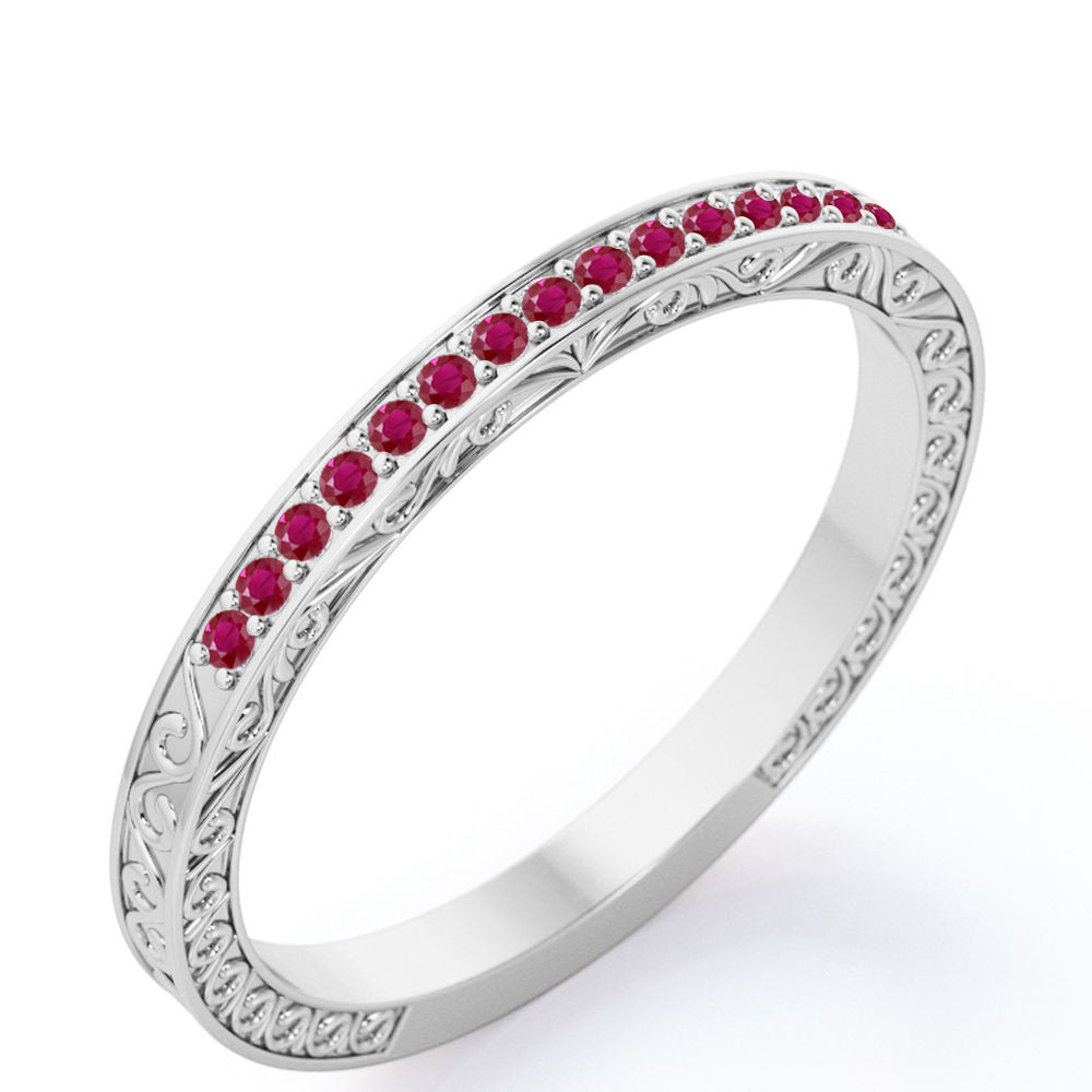 Victorian 0.25 Carat July Birthstone Wedding Band