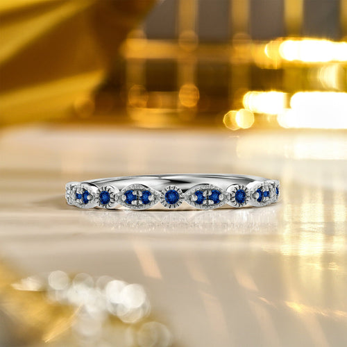 0.25 Carat September Birthstone Art-Deco Wedding Band