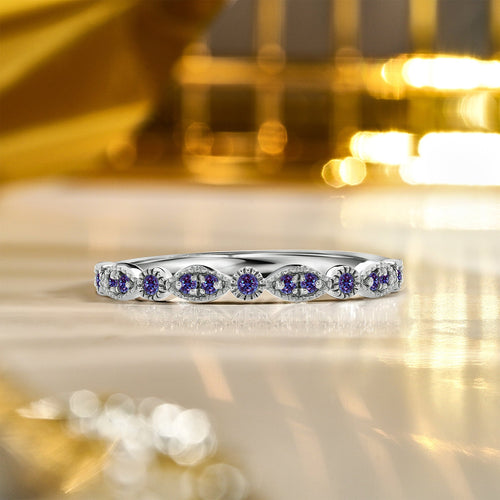 0.25 Carat June Birthstone Art-Deco Wedding Band