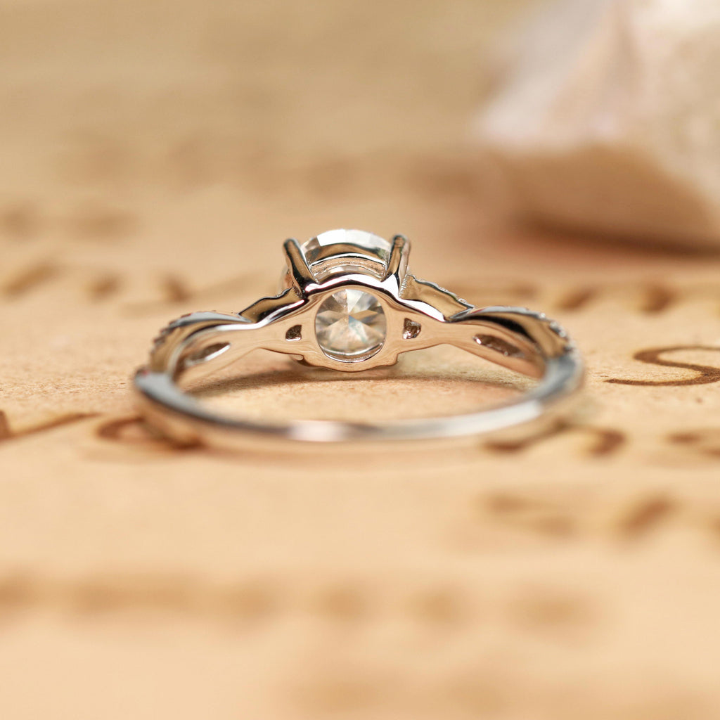 Infinity 1 Carat Round Cut Moissanite Engagement Ring