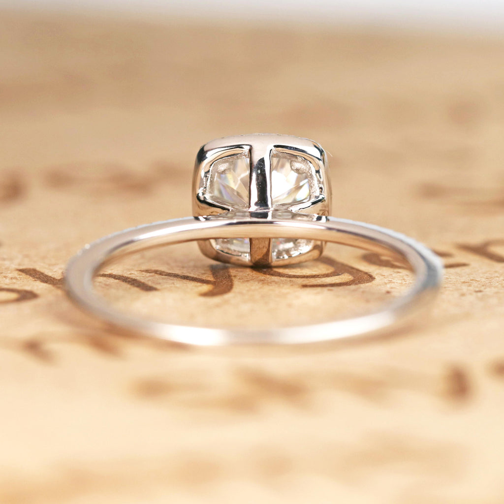 1.50 Carat Round Cut Moissanite  Halo Engagement Ring