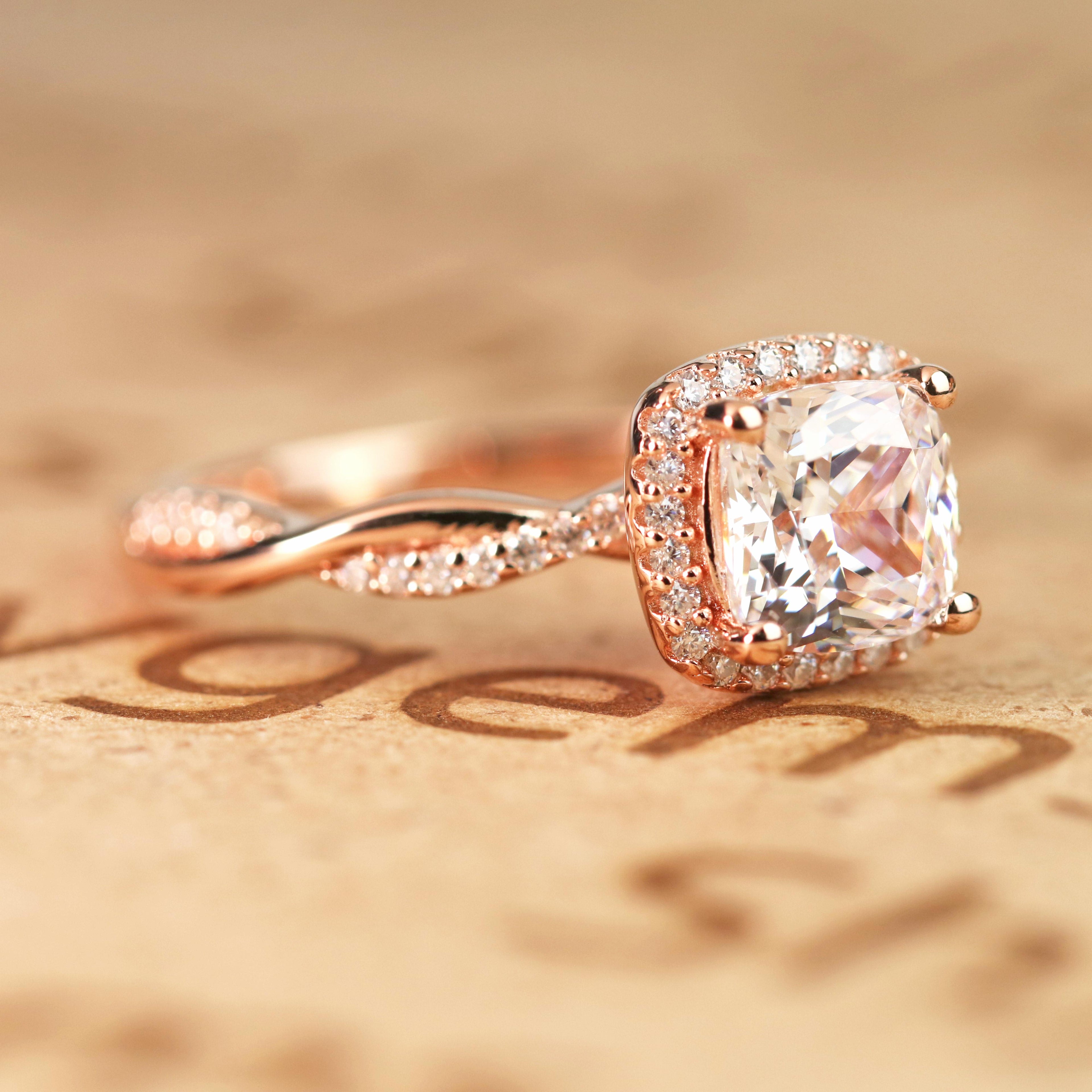 Halo 1.50 Carat Cushion Cut Moissanite Engagement Ring