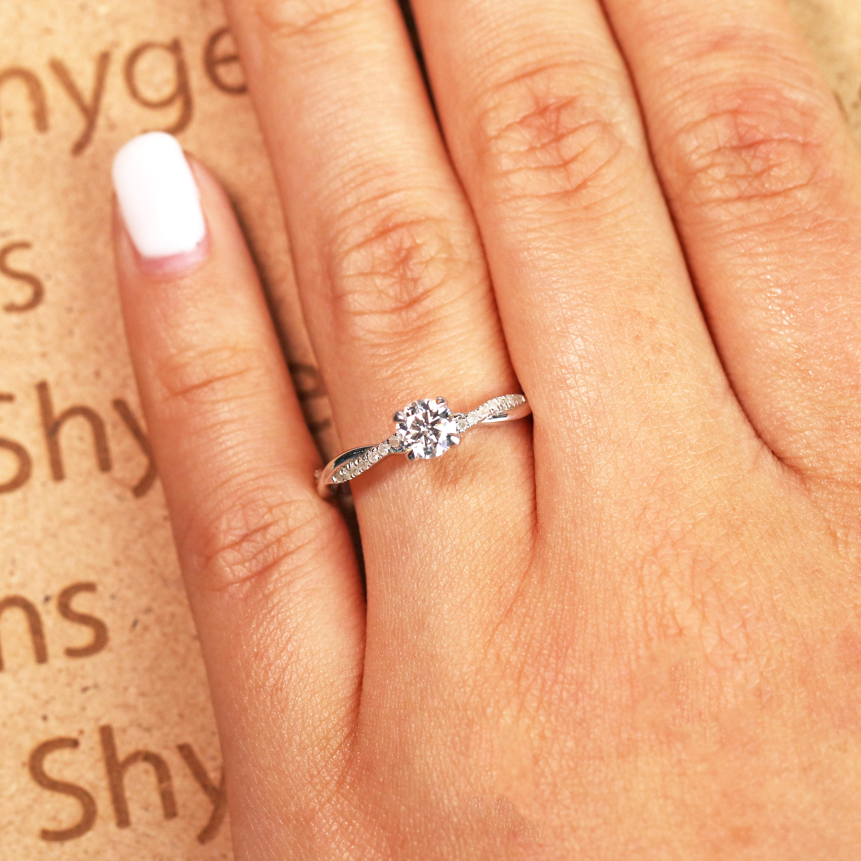1.25 Carat Round Cut Moissanite Infinity Engagement Ring