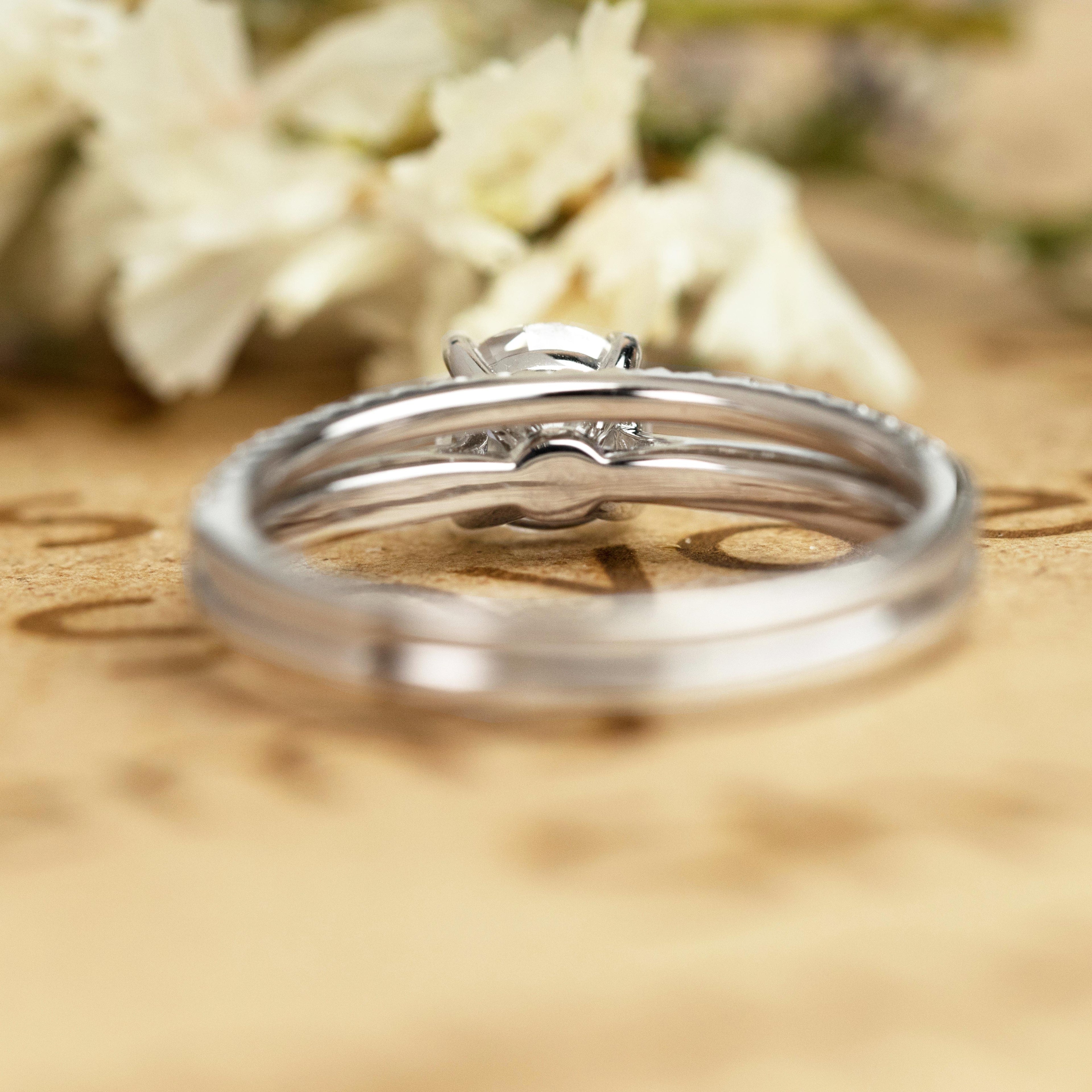 Four Prong 1.25 Carat Round Cut Moissanite Bridal Set