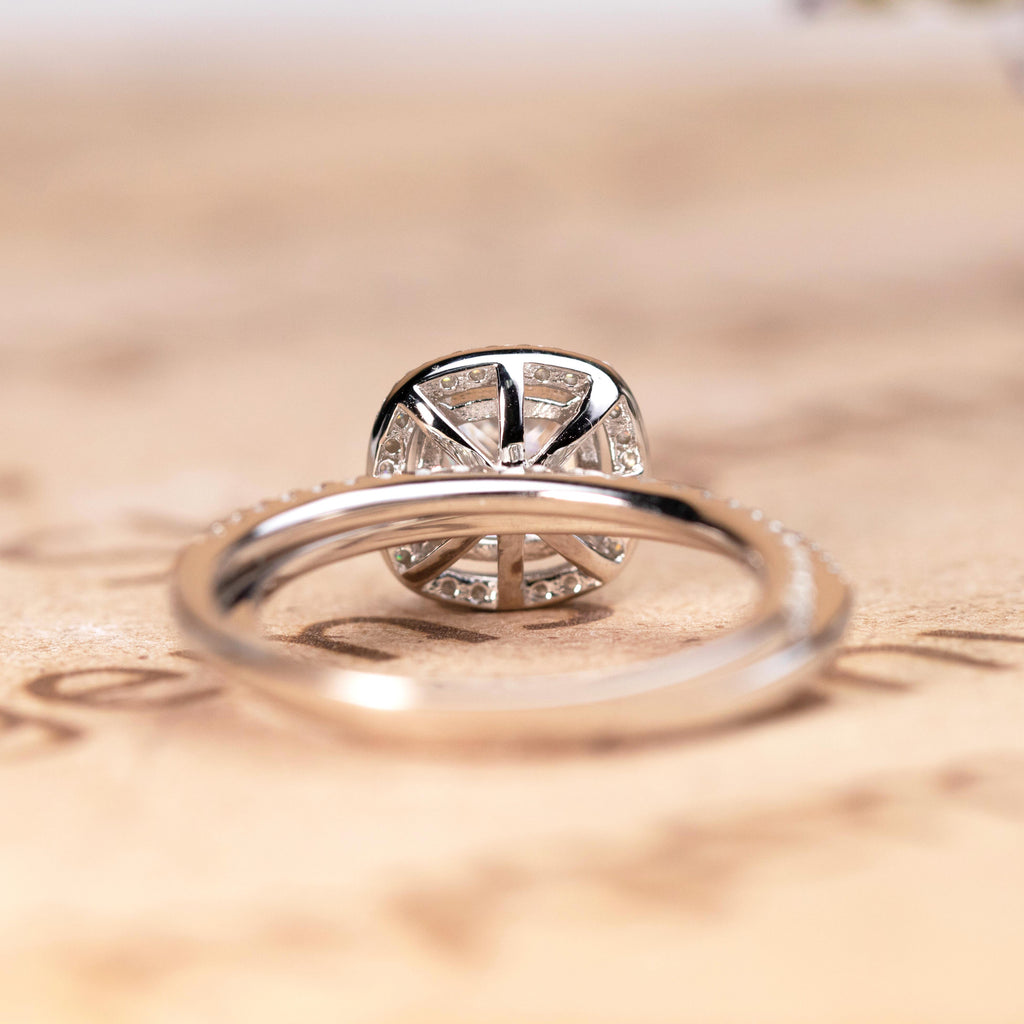 Pave 1.5 Carat Moissanite Cushion Cut Bridal Set