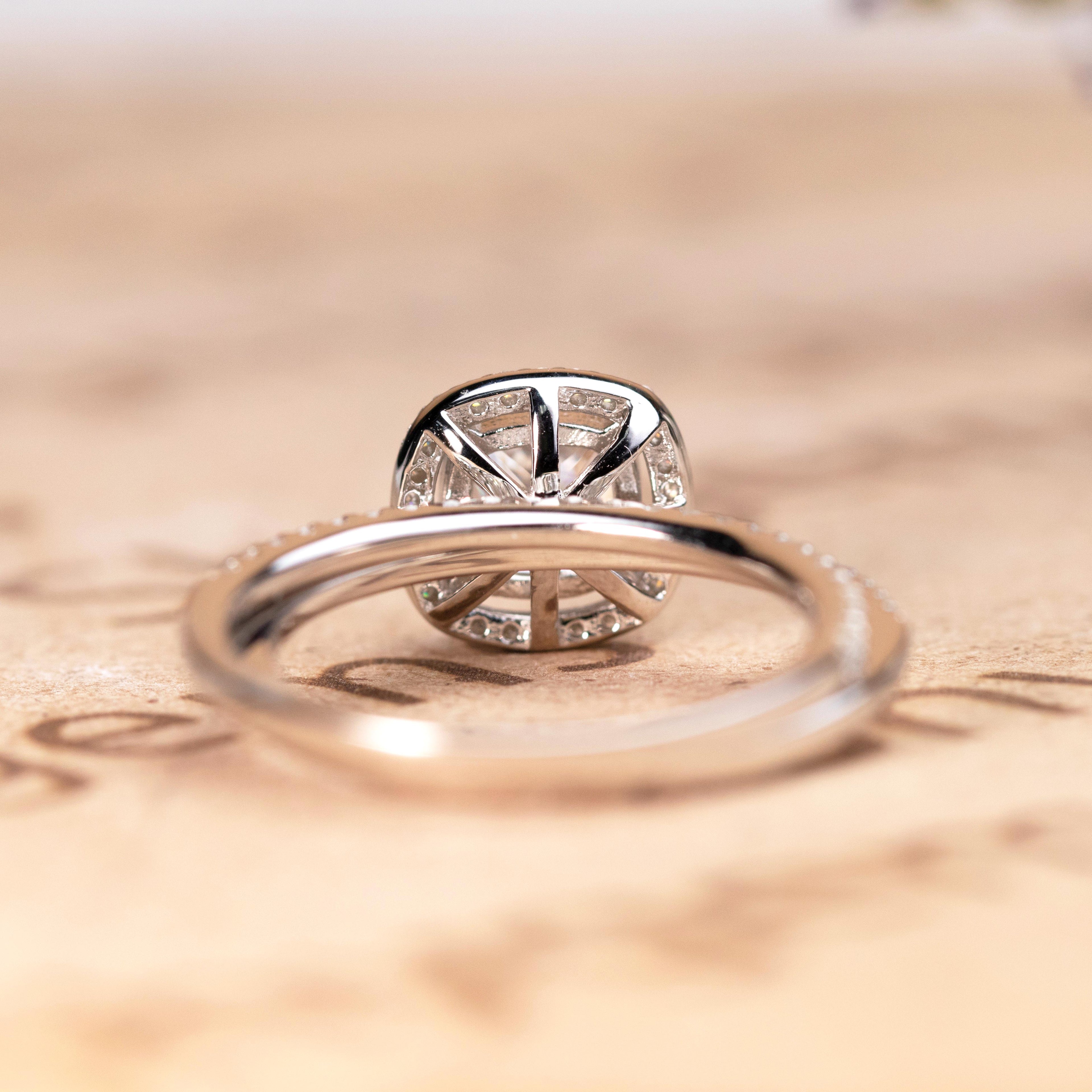 Pave 1.5 Carat Moissanite Cushion Cut Bridal Set