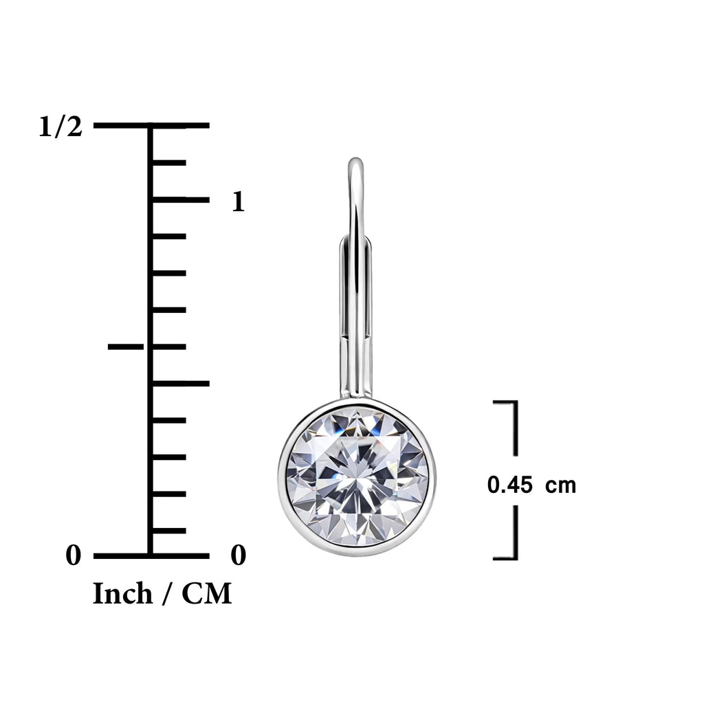 JeenMaJeenMata 0.75 Carat Lab Grown Diamond Bezel Set Leverback Drop Earring - in 18K White Gold Plating Earrings for Women, Gift for Girlfriend, Mother, Herta 0.75 Carat Lab Grown Diamond Bezel Set Leverback Drop Earrings 18K White Gold Plating for Women
