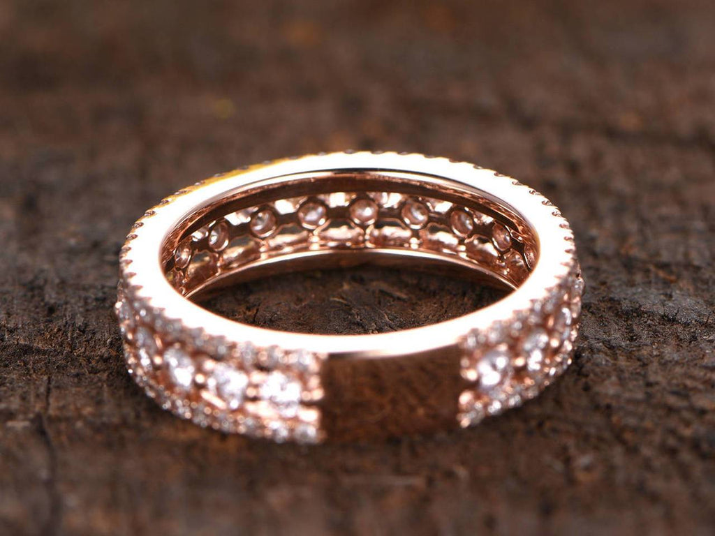 0.75 Carat Round cut Pave Stackable Ring