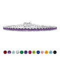 Classic 5.5 TCW Round Cut February - Amethyst - Birthstone Tennis Bracelet Eternity Design - White Gold Plating, Female, Adult