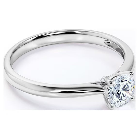 JeenMat Engagement Ring - Prong Setting - Solitaire Promise Ring in 18K White Gold Plating for Women