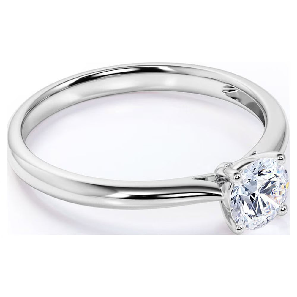 JeenMata 3 Carat Round cut Engagement Ring - Prong Setting - Solitaire Promise Ring in 18K White Gold Plating for Women