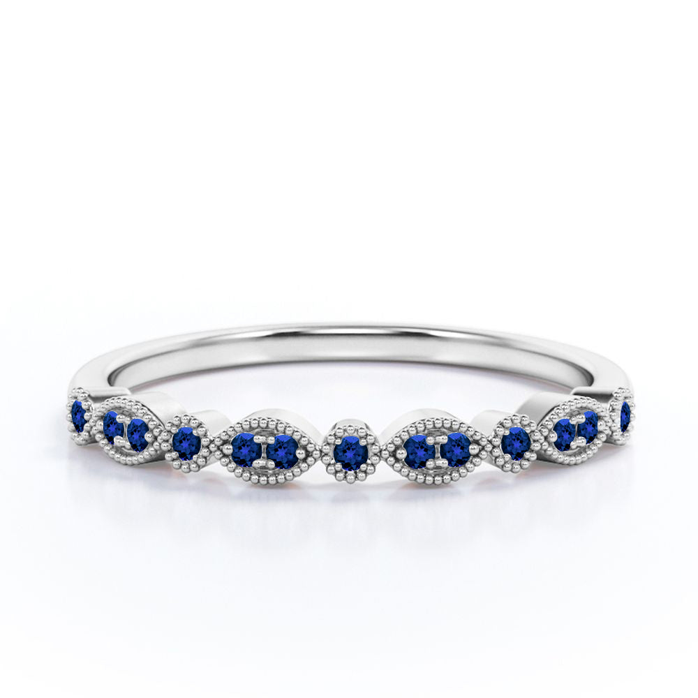 0.25 Carat September Birthstone Art-Deco Wedding Band