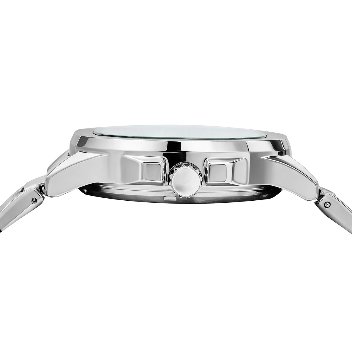 JeenMata Men’s Stainless Steel Octagon Watch, Water-Resistant White Geometric Skeleton Dial