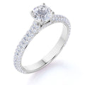JeenMata 1.75 Carat Round Cut Moissanite Engagement Ring - Classic Engagement Ring - Cluster Ring - 18k Black Gold Over Silver