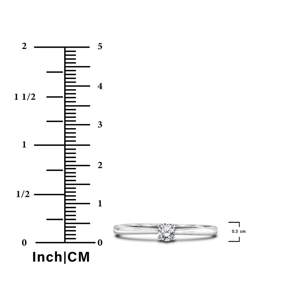 JeenMata Lab Grown Diamond Solitaire Engagement Ring Promise Ring in 18K White Gold Plating for Women