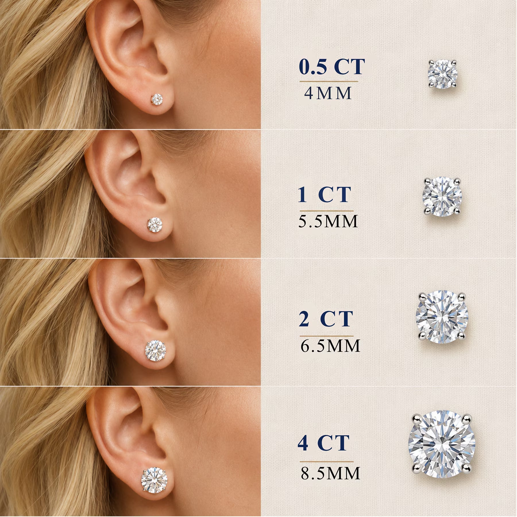 JeenMata 1 Carat Round Solitaire Moissanite Stud Earrings for Women, Earrings for Men, 18K White Gold Plated, Hypoallergenic Earrings, D VS1, Stud Earring for Woman, Jewelry, Gift, Earrings