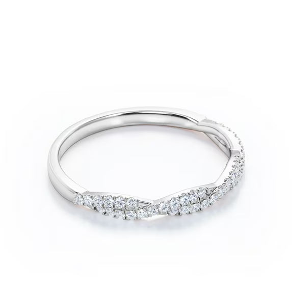 Half-Eternity 0.15 Carat Round Shape Diamond Pave Infinity Anniversary Ring in 10K Rose Gold