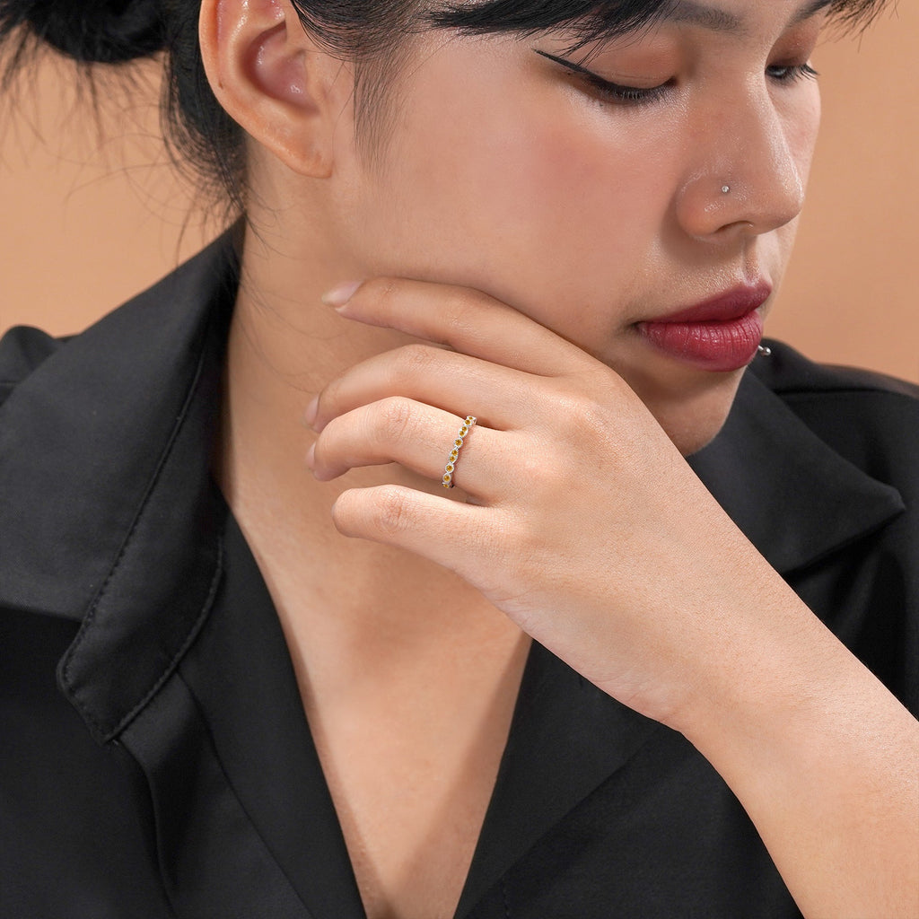 0.25 Carat November Birthstone Art-Deco Wedding Band