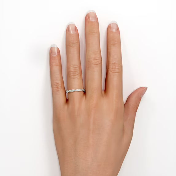 Half-Eternity 0.15 Carat Round Shape Diamond Pave Infinity Anniversary Ring in 10K Rose Gold