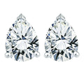 4 Carat Pear Cut Moissanite Minimalist Solitaire Stud Earrings In 18K White Gold Plating Over Silver