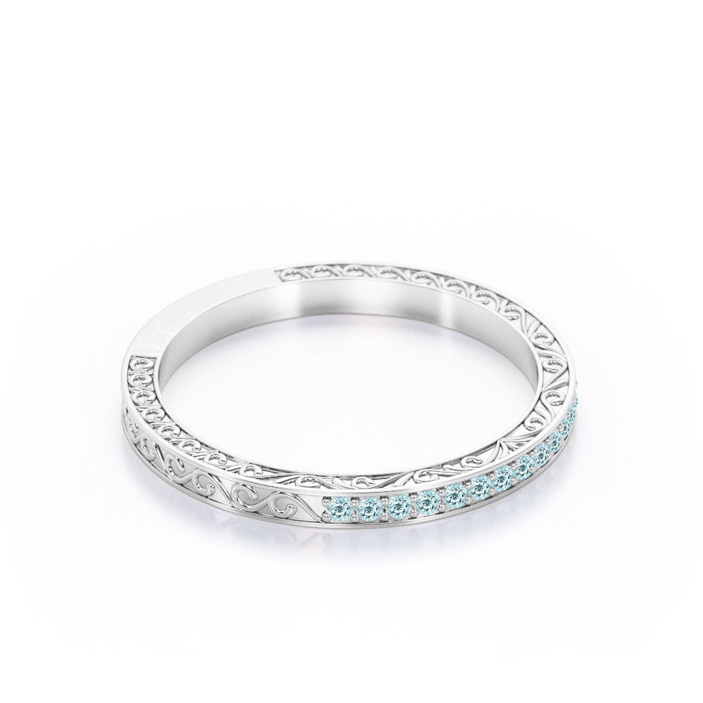 Victorian 0.25 Carat March Birthstone Wedding Band