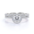 2 Carat Round Cut Moissanite Infinity Wedding Set