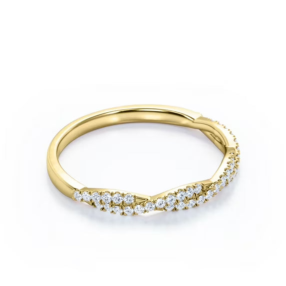 Half-Eternity 0.15 Carat Round Shape Diamond Pave Infinity Anniversary Ring in 10K Rose Gold