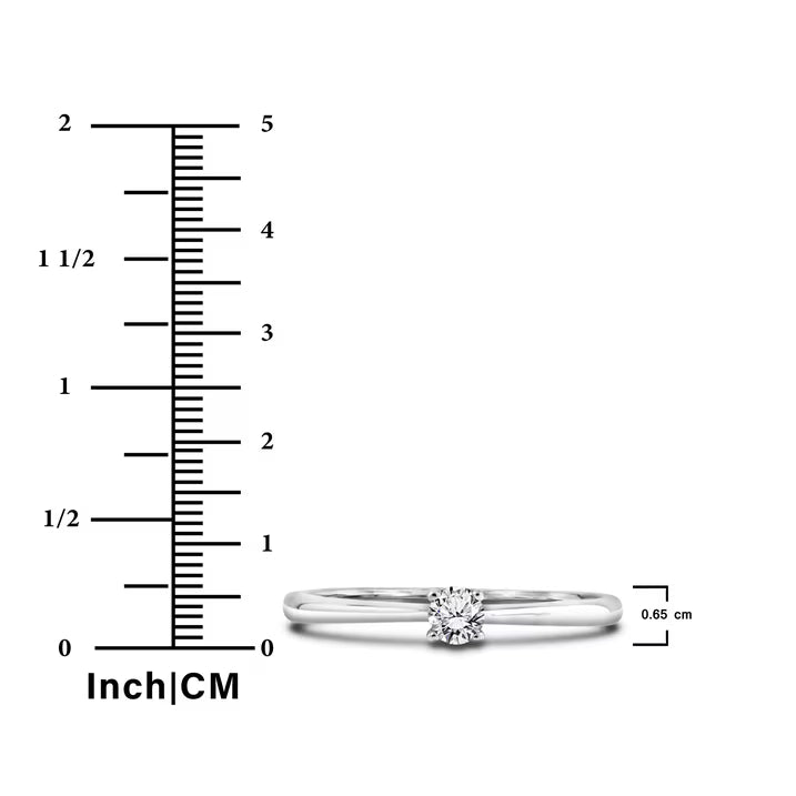 JeenMata Lab Grown Diamond 0.50 Carat Round Cut Solitaire Engagement Ring in 18K White Gold Plating for Women