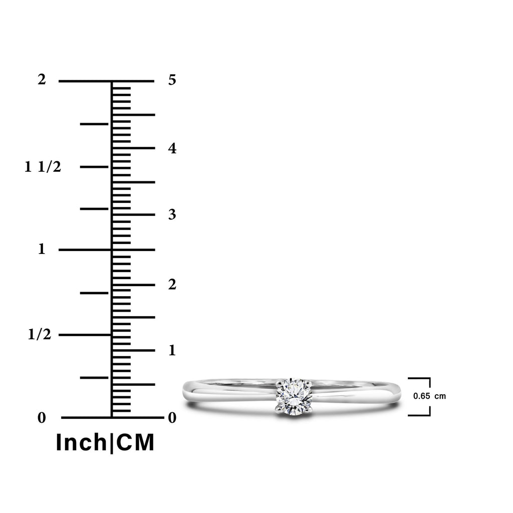JeenMata Lab Grown Diamond 0.75 Carat Round Cut Solitaire Engagement Ring in 18K White Gold Plating for Women