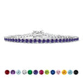 Classic 5.5 TCW Round Cut June - Alexandrite - Birthstone Tennis Bracelet Eternity Design - White Gold Plating, Female, Adult