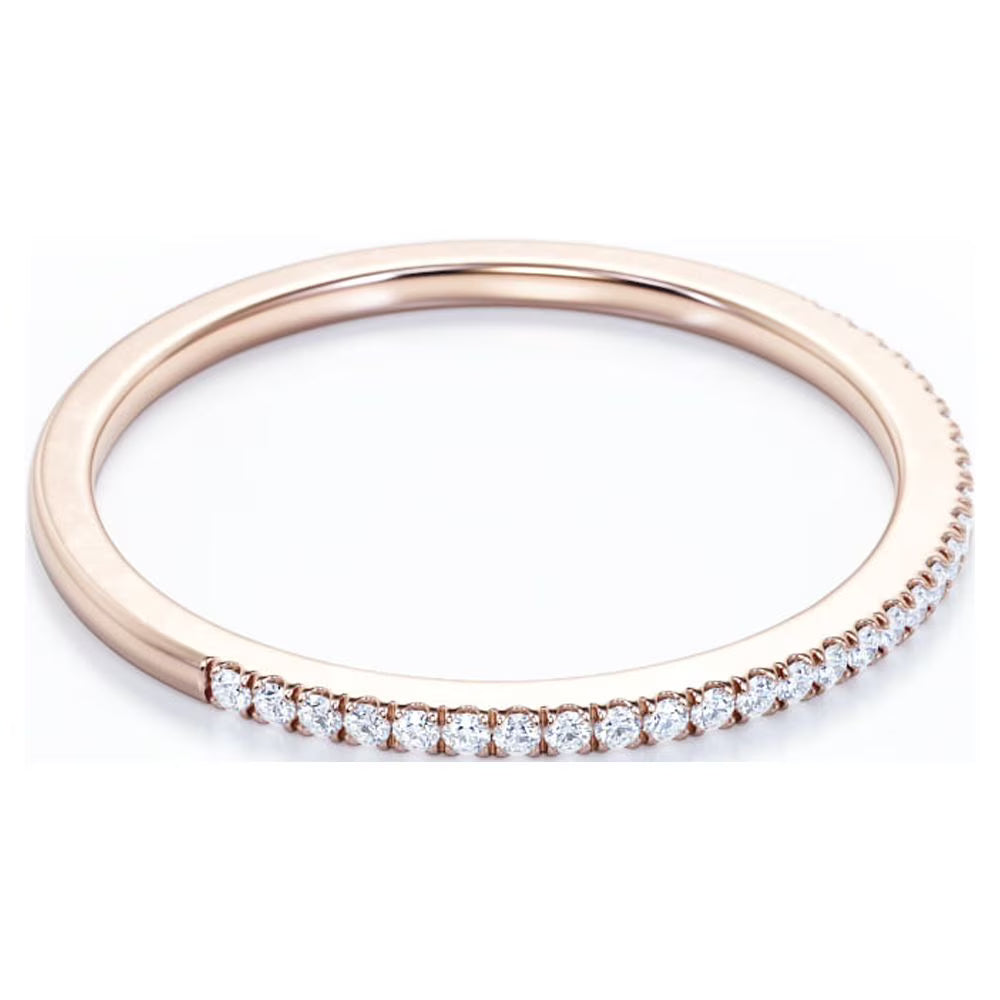JeenMata 0.25 Carat Moissanite Classic Round Cut Pave Accented Wedding Band in 18K Rose Gold Plating for Women