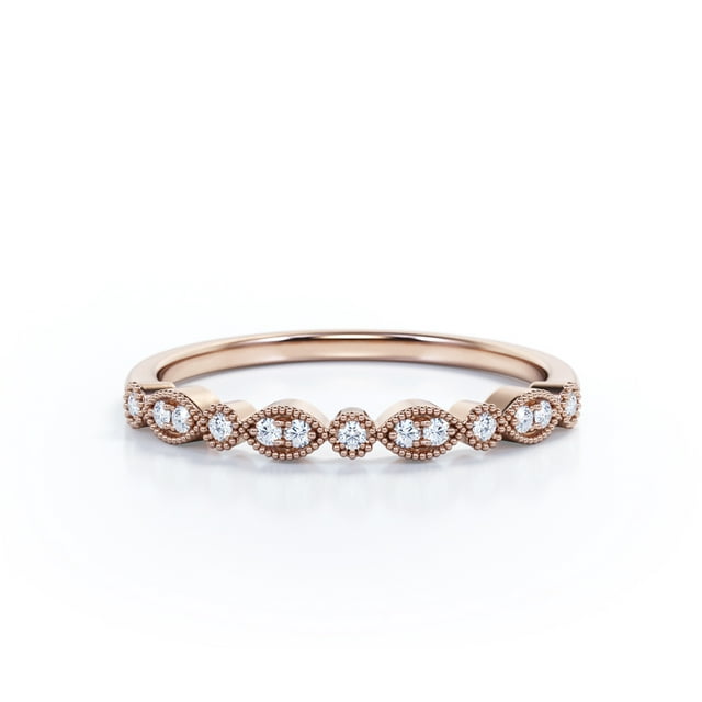 0.25 Carat April Birthstone Art-Deco Wedding Band