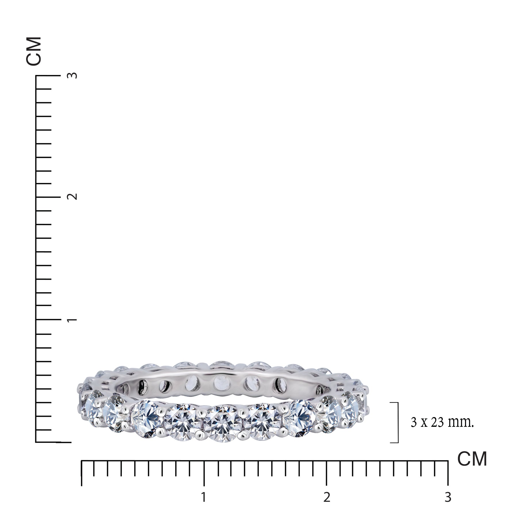 JeenMata 2.25 Carat Round Cut Moissanite Eternity Wedding Band - Classic Prong Style Wedding Ring in White Gold Plating for Women