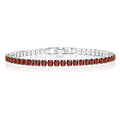 5.5 TCW Princess Cut January - Garnet - Birthstone Tennis Bracelet for Women Eternity Design - White Gold Plating, Birthday, Anniversary, Valentine's Day Gift