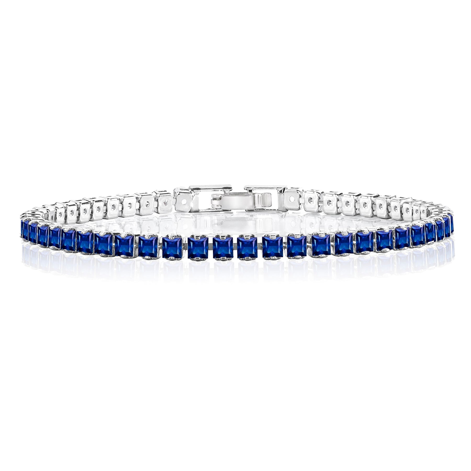 5.5 TCW Princess Cut June - Alexandrite - Birthstone Tennis Bracelet for Women Eternity Design - White Gold Plating, Birthday, Anniversary, Valentine's Day Gift