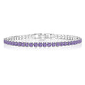 5.5 TCW Princess Cut February - Amethyst - Birthstone Tennis Bracelet for Women Eternity Design - White Gold Plating, Birthday, Anniversary, Valentine's Day Gift