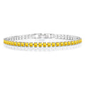5.5 TCW Princess Cut November - Citrine - Birthstone Tennis Bracelet for Women Eternity Design - White Gold Plating, Birthday, Anniversary, Valentine's Day Gift