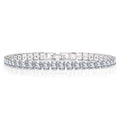 Huge 11 Carat Princess Cut April - Cubic Zirconia - Birthstone Tennis Bracelet for Women Eternity Design - White Gold Plating, Birthday, Anniversary, Valentine's Day Gift