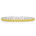 Huge 11 Carat Princess Cut November - Citrine - Birthstone Tennis Bracelet for Women Eternity Design - White Gold Plating, Birthday, Anniversary, Valentine's Day Gift