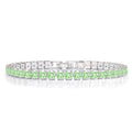 Huge 11 Carat Princess Cut August - Peridot - Birthstone Tennis Bracelet for Women Eternity Design - White Gold Plating, Birthday, Anniversary, Valentine's Day Gift