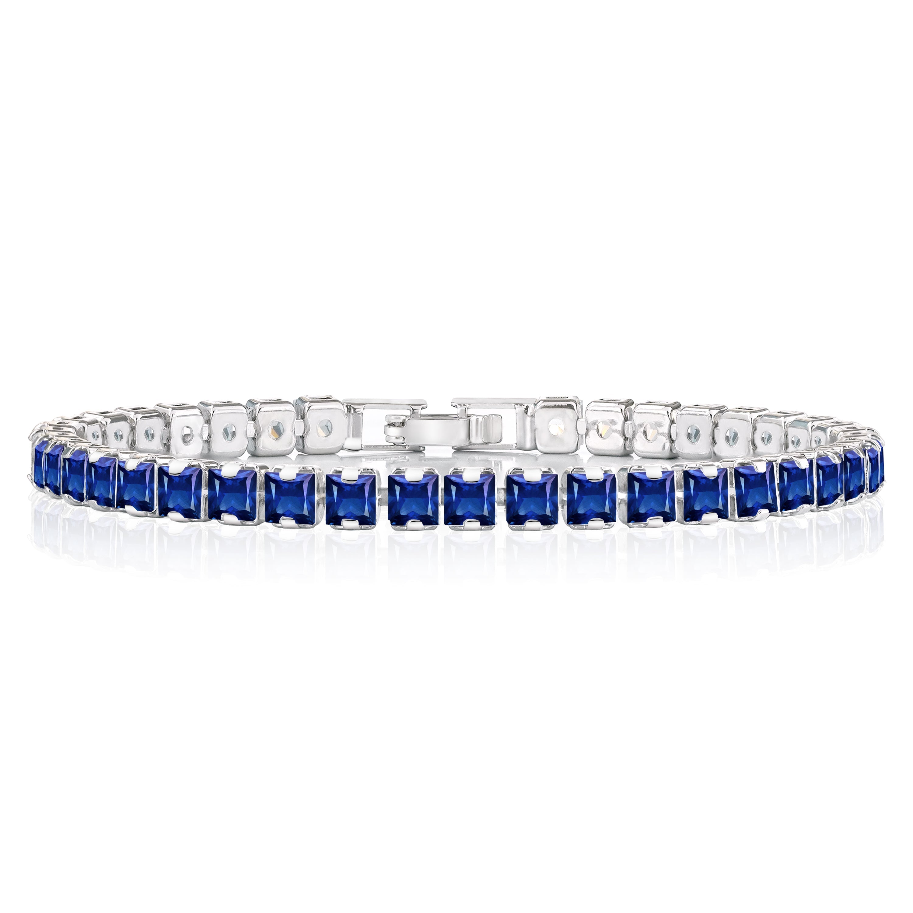 Huge 11 Carat Princess Cut June - Alexandrite - Birthstone Tennis Bracelet for Women Eternity Design - White Gold Plating, Birthday, Anniversary, Valentine's Day Gift