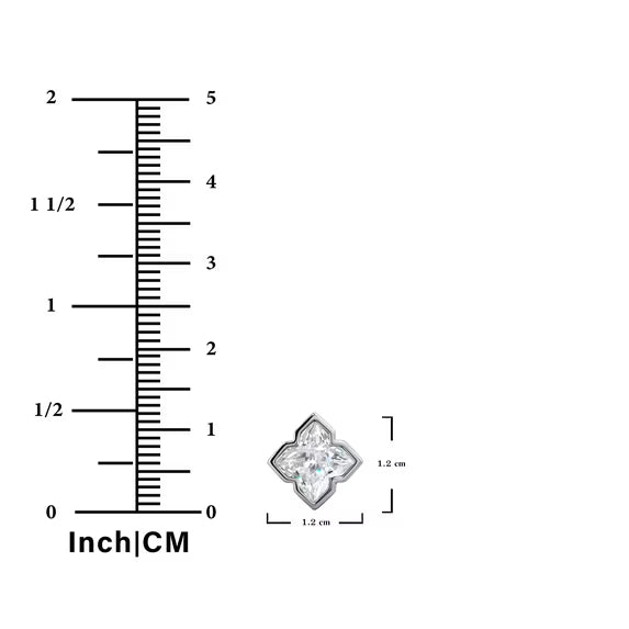 JeenMata 5.5 Carat Moissanite Flower Stud Earrings - 18K White Gold Plating for Women