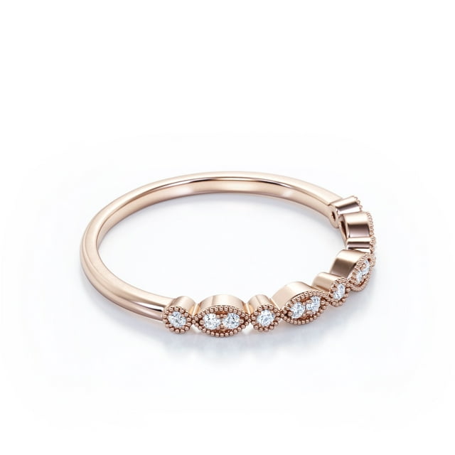 0.25 Carat April Birthstone Art-Deco Wedding Band