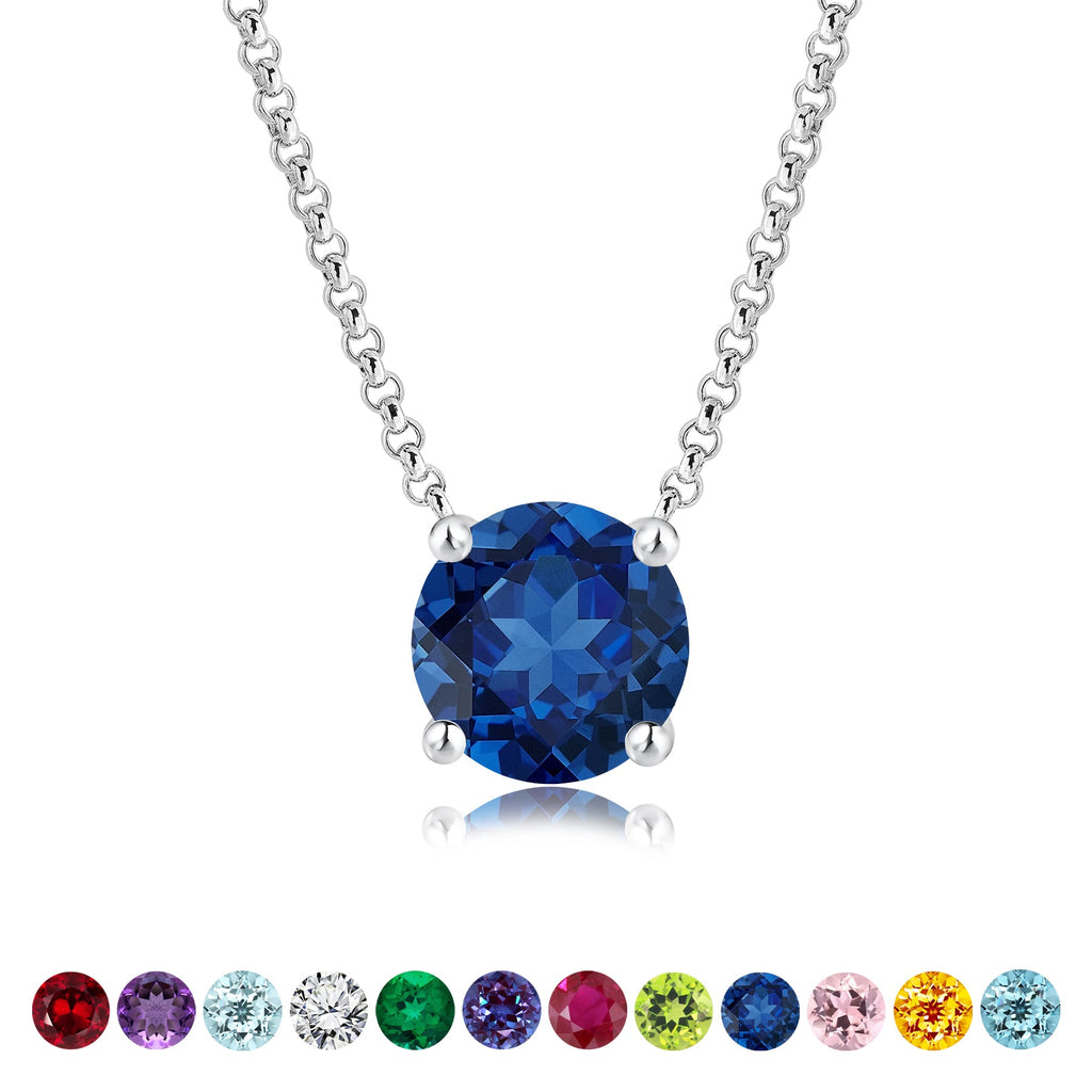 JeenMata 1 Carat Purple Sapphire - September Birthstone Solitaire Pendant Necklace in 18K Yellow Gold Plated, Female, Adult