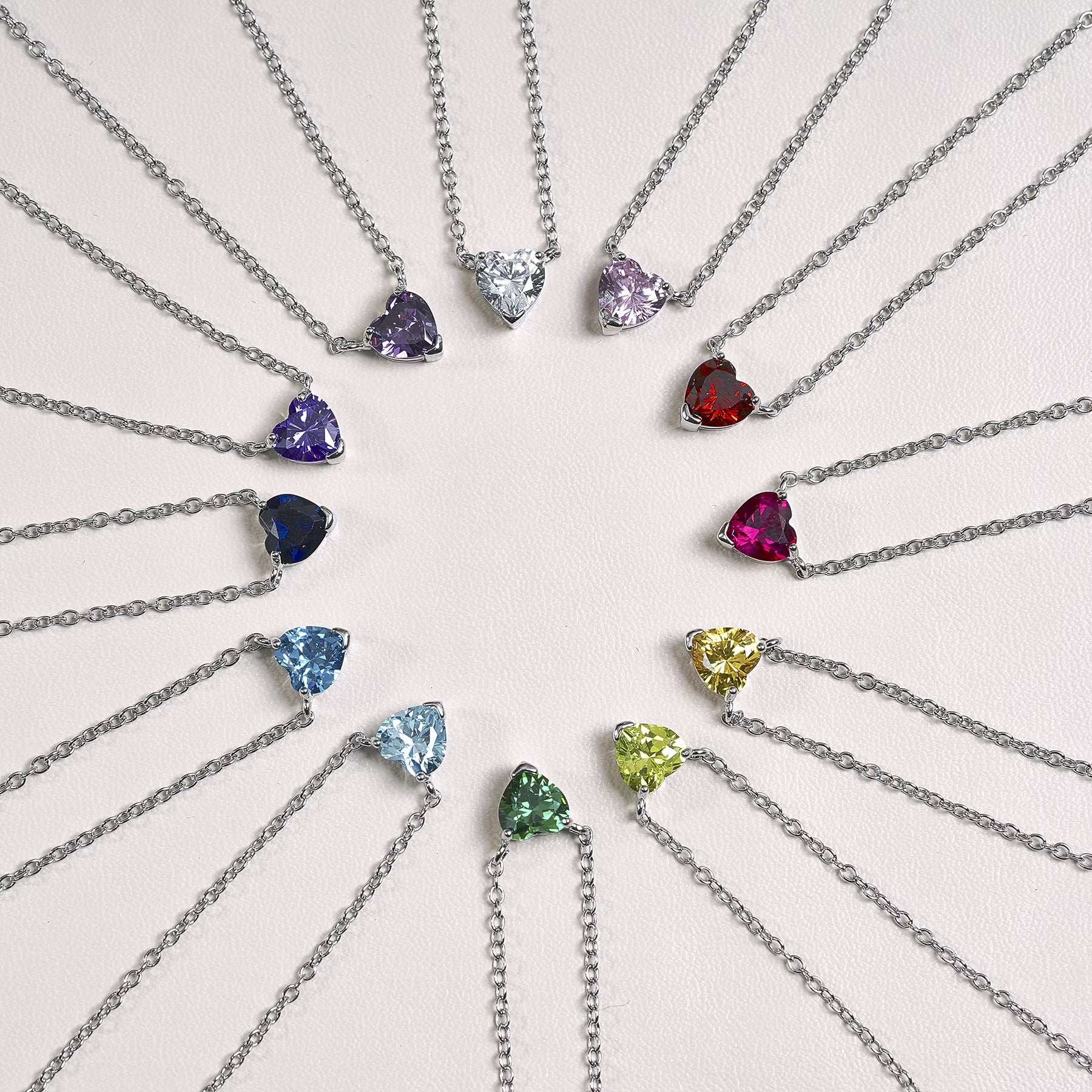 JeenMata Gorgeous 2 Carat Heart Cut - Royal Blue Sapphire - September Birthstone Pendant Necklace in 18K White Gold Plating for Women