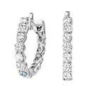 JeenMata 2 Carat April Birthstone - Cubic Zirconia Hoop Earrings - Multicolor Birthstone Earrings in 18K White Gold Plating for Women