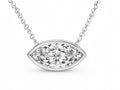 JeenMata 3.6 Carat April - Cubic Zirconia Birthstone Marquise Cut Bezel Set Pendant Necklace - in 18K White Gold Plating for Women
