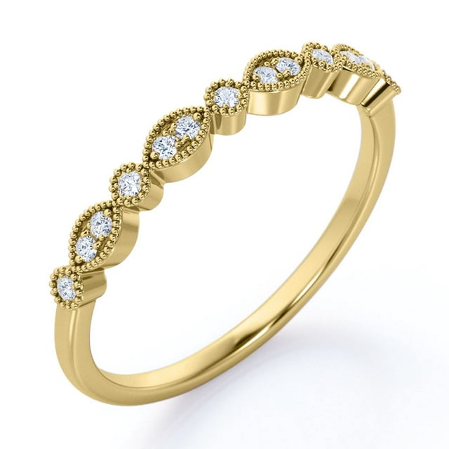 0.25 Carat April Birthstone Art-Deco Wedding Band