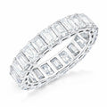 JeenMata 10 Carat Emerald Cut April Birthstone - Multicolor Eternity Wedding Band - Cubic Zirconia Rings in 18K White Gold Plating for Women